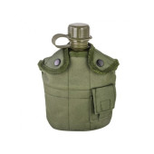 1L Military Canteen with Camo Cover & Aluminum Pot